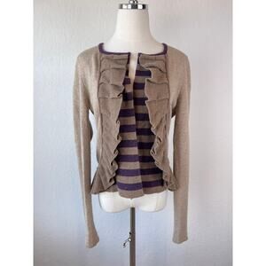 Anthropologie Sparrow Lambswool & Cashmere Cardigan Sweater size Medium